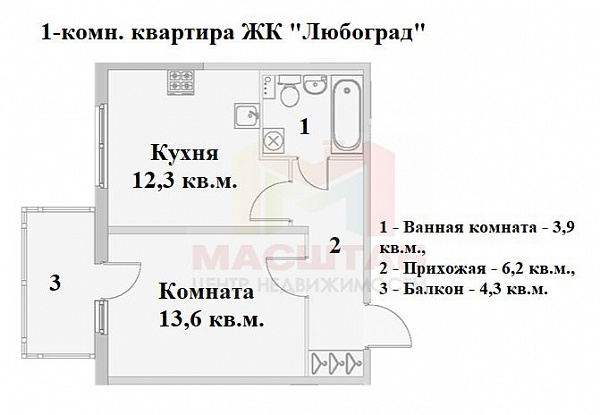 1-комн. ЖК Любоград